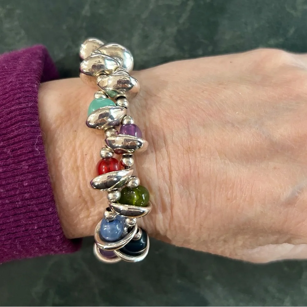 UNO de 50 Silver and Multicolor Murano Glass Beaded Bracelet - Picture 4 of 8